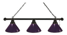 Load image into Gallery viewer, Purple 3 Shade Billiard Light with Black Fixture by Holland Bar Stool
