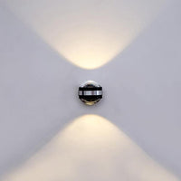 BRILLRAYDO 6W Warm White LED Indoor Wall Mounted Decorative K9 Crystal Light Up/Down Lamp Silver