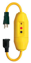 Load image into Gallery viewer, Tower Manufacturing 30438018-08 Auto-Reset 15 AMP Inline GFCI Single Tap Cord, 18 Inches, Yellow
