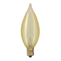 Bulbrite 60C11A 60 Watt Incandescent Spunlite C11 Chandelier Bulb Candelabra Base Amber 25 Ct