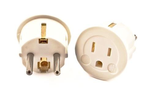 VCT USA to Europe Travel Plug Adapter Grounded German Schuko Plug Type E/F Continental Europe Electrical Adapter (VP-11W)
