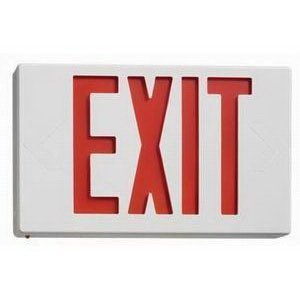 Juno Lighting NXPB3RWH Navilite NXPB Series LED Exit Sign Single/Double Face, Red Letter, White Housing,