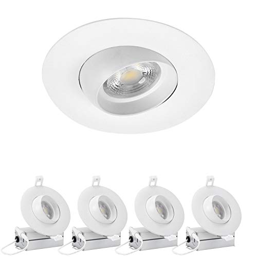4Pack 4 Inch LED Recessed Down Light Eyeball Trim 30Adjustable Gimbal Dimmable 120V 12W 1000LM 100W Equivalent 5000K Daylight White 38 Beam Angle ETL Listed