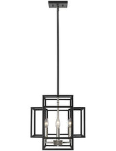Load image into Gallery viewer, Z-Lite 4 Light Pendant 454-14BK-BN, Black/Brushed Nickel, 14&quot;

