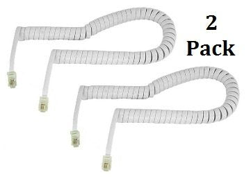 Coiled Handset Cord White 7'