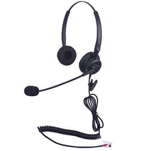 Load image into Gallery viewer, Vanstalk Corded Telephone Headset RJ9 Binaural with Noise Canceling Microphone, Compatible with Plantronics M10 M12 M22 Vista Modular Adapters and Cisco 7960 7942 7942G 7861 IP Phones(VT201J2C)

