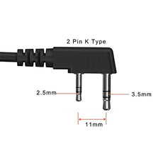 Load image into Gallery viewer, SAMCOM Walkie Talkie Speaker Mic, 2 Pin K Type Handheld Two Way Radios Shoulder Lapel Mic Microphone with Rainforced Cable,1 Pack
