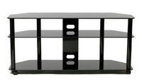 TransDeco Audio Video Shelf TV Stand with Wheels, Black