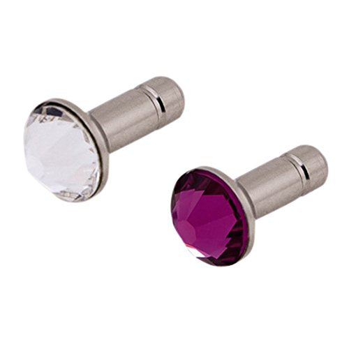 White Diamonds Crystal Pins for 3.5mm Devices (Pink and Clear)