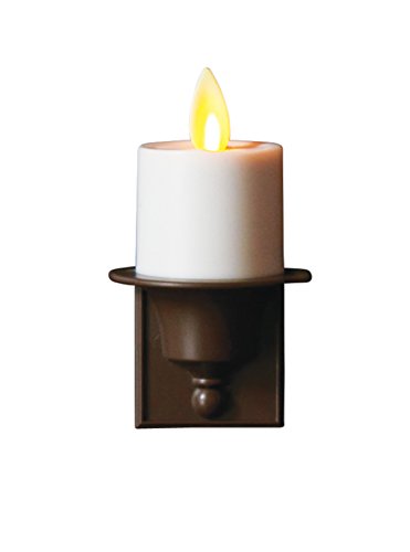 Mystique Flameless Candle, Ivory Nightlight, Plastic Candle With Realistic Flickering Wick, By Boston Warehouse