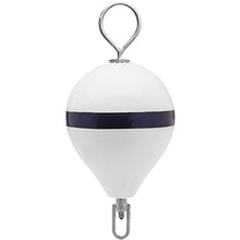 Load image into Gallery viewer, Polyform Mooring Buoy w/SS 13.5&quot; Diameter - White Blue Stripe
