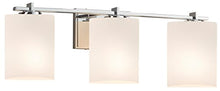 Load image into Gallery viewer, Justice Design Group Lighting FSN-8443-10-OPAL-CROM Fusion Era 3-Light Bath Bar, Polished Chrome
