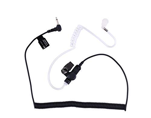 KS K-STORM 1 Pin 3.5mm Receiver/Listen Only Surveillance Acoustic Tube Earpiece Compatible with Two-Way Radios, Transceivers and Walkie Talkie Mic Jacks, PU Material, Black