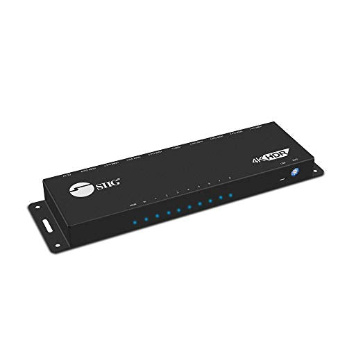 SIIG 1x8 HDMI 4K @60Hz HDR Splitter W/ EDID Management | YUV 4:4:4 8-Bit | YUV 4:2:0 10-Bit | HDMI 2.0, HDCP 2.2, 18Gbps | Auto Scaling, Low Heat, Cascadable, Firmware Upgradable | 8 Port 1 in 8 Out