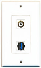 Load image into Gallery viewer, RiteAV - 1 Port RCA White 1 Port USB 3 A-A Decorative Wall Plate - Bracket Included
