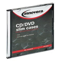 4COU CD/DVD Polystyrene Thin Line Storage Case, Clear, 50/Pack