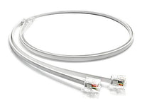 (2 Pack) 2.5 Feet Telephone Cord, Professional Grade Made in USA, 6P4C Male RJ11 Plugs with 50 Micron Gold Contacts, Pure Copper Wire Phone Line Cable (30 Inches, White)