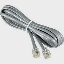 Load image into Gallery viewer, Telephone Line Cord 7 Ft Silver Satin 4 Conductor Telephone Patch Cord with RJ11 connectors

