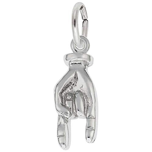 Rembrandt Charms Good Luck Hand Symbol Charm, Sterling Silver