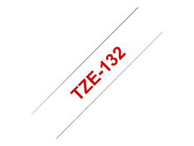 Load image into Gallery viewer, Brother TZe-132 Labelling Tape Cassette, Red on Clear, 12 mm (W) x 8 m (L), Laminated, Brother Genuine Supplies
