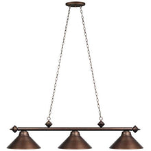 Load image into Gallery viewer, RAM Gameroom Products PR54 ORB 3-Light Billiard Light - 54W in., Oil Rubbed Bronze, 8 ft
