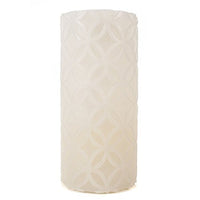 Hand-Crafted Unscented Carved Flameless LED Medallion Pillar Candle