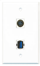 Load image into Gallery viewer, RiteAV - 1 Port S-Video 1 Port USB 3 A-A Wall Plate - Bracket Included
