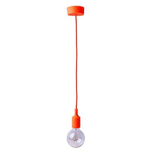 Load image into Gallery viewer, Lightingsky Colorful E26 Silicone Ceiling Lamp Holder DIY Textile Ceiling Light Cord Pendant Light Scoket (Orange, 1 Meter)
