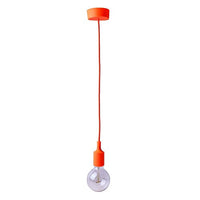 Lightingsky Colorful E26 Silicone Ceiling Lamp Holder DIY Textile Ceiling Light Cord Pendant Light Scoket (Orange, 1 Meter)