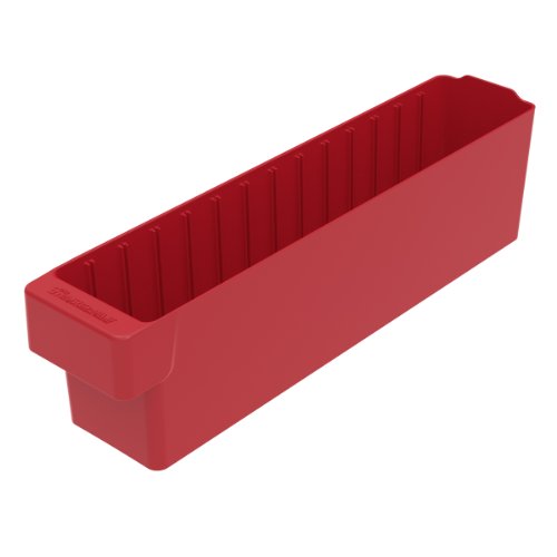Akro-Mils 31148 17-5/8-Inch L by 3-3/4-Inch W by 4-5/8-Inch H AkroDrawer Plastic Storage Drawer, Red, Case of 6