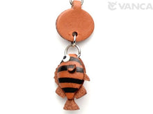 Load image into Gallery viewer, Striped fish Leather Fish/SeaAnimal mobile/Cellphone Charm VANCA CRAFT-Collectible Cute Mascot Made in Japan
