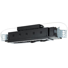 Load image into Gallery viewer, Jesco Lighting MGP20-4SB Modulinear Directional Lighting for New Construction, Double Gimbal PAR20 4-Light Linear, Black Interior with Silver Trim
