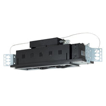 Load image into Gallery viewer, Jesco Lighting MGP20-3WB Modulinear Directional Lighting for New Construction, Double Gimbal PAR20 3-Light Linear, Black Interior with White Trim
