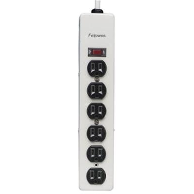Fellowes Six Outlet Metal Power Strip STRIP,POWER,6-OUT,METAL 02936 (Pack of5)