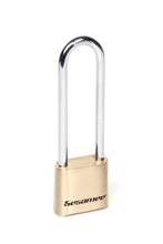 Load image into Gallery viewer, Sesamee K440 4 Dial Bottom Resettable Combination Brass Padlock with 4-Inch Hardened Steel Shackle and 10,000 Potential Combinations
