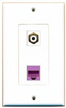 Load image into Gallery viewer, RiteAV - 1 Port RCA White 1 Port Cat6 Ethernet Purple Decorative Wall Plate - Bracket Included
