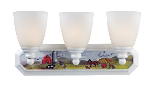 Elk 60061-3 Kidshine 3-Light Vanity, 9-Inch, White