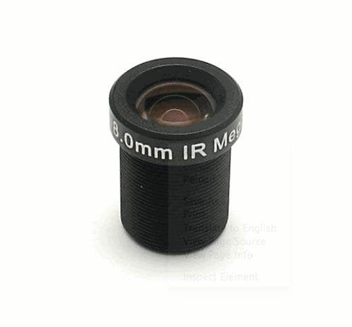 Arecont Vision MPM8.0 8mm IR Corrected M12 Lens