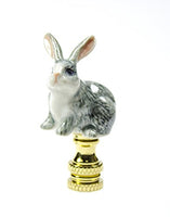 Gray Rabbit Finial Hand Painted Porcelain