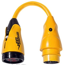Load image into Gallery viewer, Marinco P504-30 EEL 30A-125V Female to 50A-125/250V Male Pigtail Adapter - Yellow Marine , Boating Equipment
