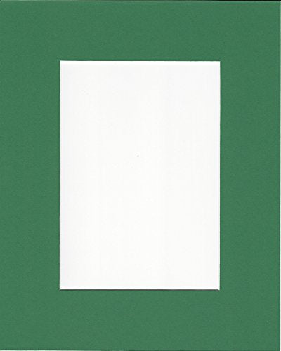 Pack of 5 11x14 Bright Green Picture Mats with White Core for 8x10 Pictures