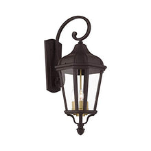 Load image into Gallery viewer, Livex Lighting 76192-07 Morgan - 3 Light Outdoor Wall Lantern, Bronze Finish with Clear Glass
