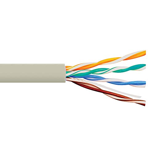 ICC 350Mhz CAT5e Bulk Cable with 24 AWG UTP Solid Wires, CMR Jacket in a Pull Box, 1000 Feet in White
