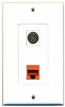 Load image into Gallery viewer, RiteAV - 1 Port S-Video 1 Port Cat6 Ethernet Orange Decorative Wall Plate - Bracket Included
