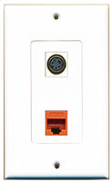 RiteAV - 1 Port S-Video 1 Port Cat6 Ethernet Orange Decorative Wall Plate - Bracket Included