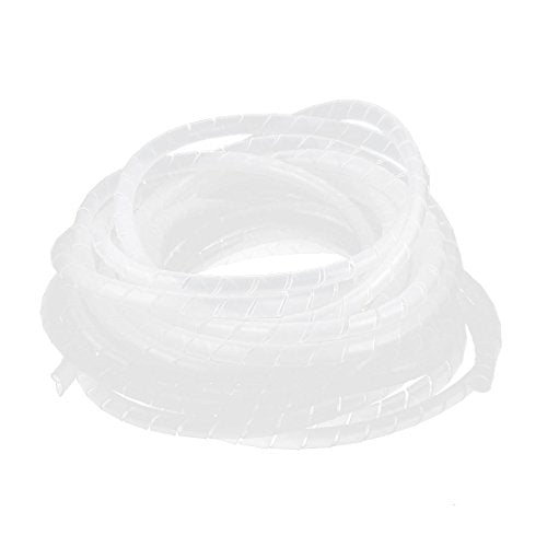 Aexit 6mm Dia Wiring & Connecting 7M Length Cable Wire Tidy Wrap Spiral Wrapping Band Heat-Shrink Tubing Organizer White