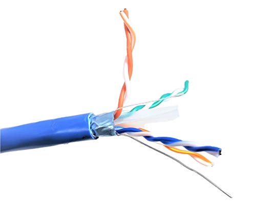 Micro Connectors 1000ft Solid Shielded (STP) CAT6 Outdoor, UV Resistant and Waterproof Bulk Ethernet Cable - Blue (TR4-560BL-OUT)