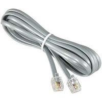 InstallerParts (150 Pack) 14Ft RJ12 Modular Telephone Cord Extension- Reverse Wiring, Silver