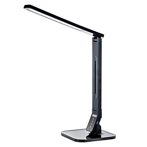 Tenergy 11W Dimmable Desk Lamp with USB Charging Port, LED Adjustable Lighting for Reading, 5 Brightness Levels 4 Light Colors Table Light