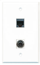 Load image into Gallery viewer, RiteAV - 1 Port 3.5mm 1 Port RJ45 Shielded Wall Plate - Bracket Included
